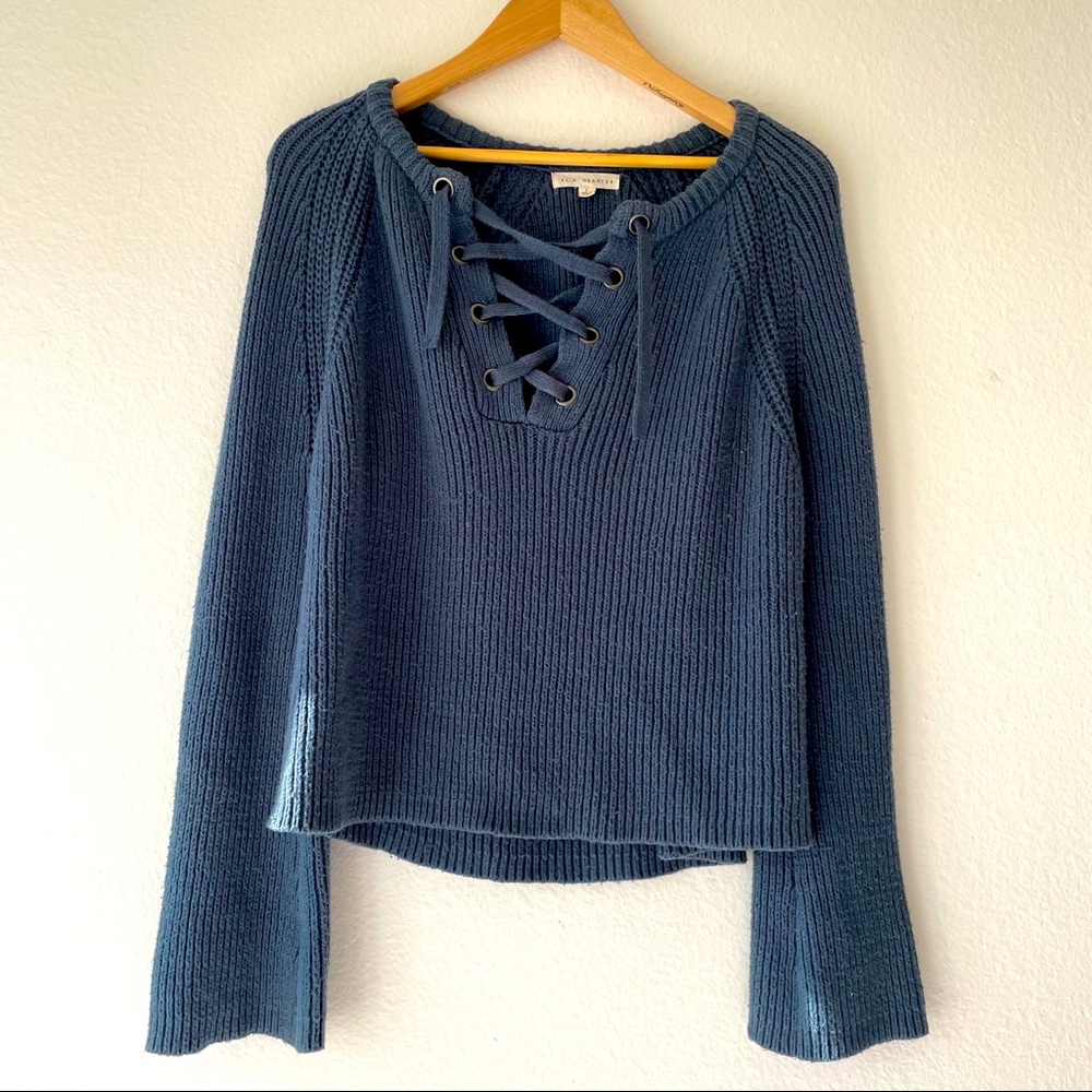 Pacsun Blue Chunky Knit Sweater